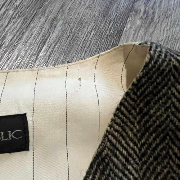 Banana Republic Wool Herringbone Vest Made in USA XL - Picture 7 of 9